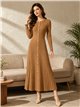 Vestido midi de punto botones