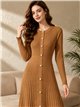 Vestido midi de punto botones