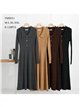 Geripptes Strick-Midikleid mit Rollkragen