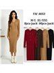 Vestido midi de punto botones efecto perla