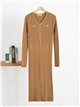 Vestido midi de punto botones efecto perla