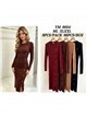 Vestido midi de punto canalé botones laterales