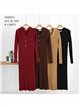 Vestido midi de punto canalé cuello polo