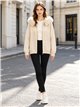 Chaqueta de punto capucha efecto pelo