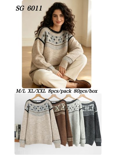 pull en maille à bordure nordique 2