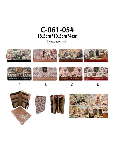 Cartera estampada Sweet Candy con cierre de cremallera
