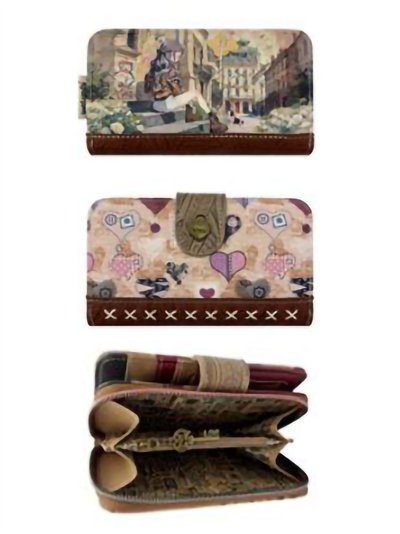 Cartera compacta estampada Sweet Candy con cremallera