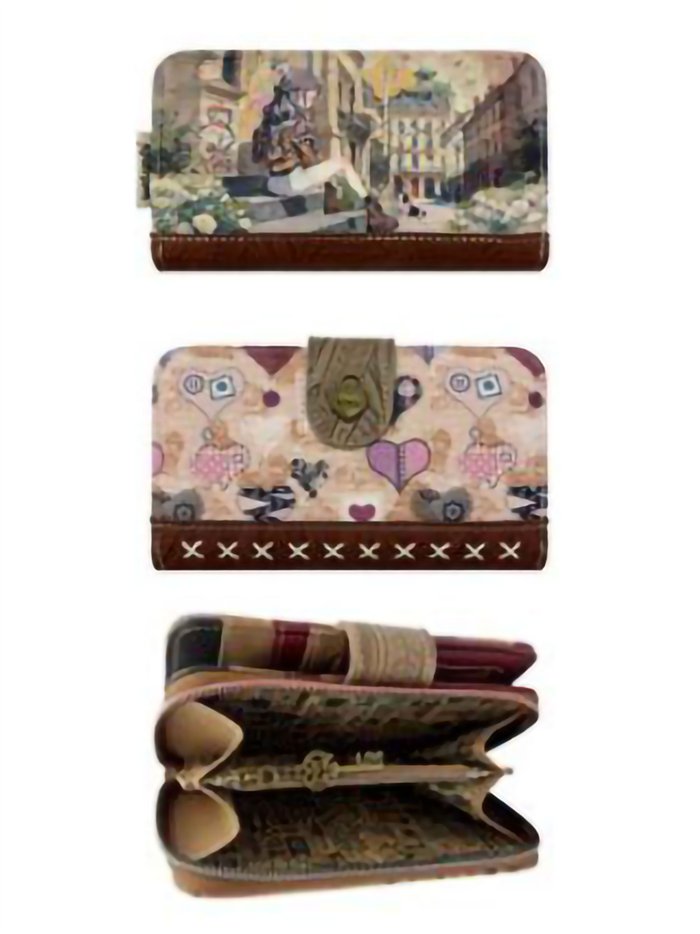 Cartera compacta estampada Sweet Candy con cremallera
