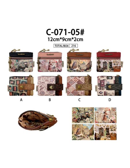 Compact Sweet Candy print snap wallet