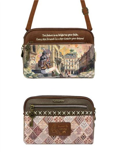Borsa a tracolla con stampa Sweet Candy e doppio scomparto