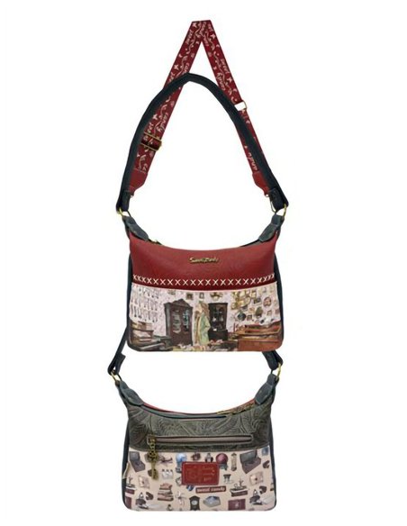 Borsa a tracolla con stampa Sweet Candy e tracolla larga