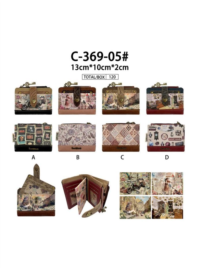 Cartera compacta estampado Sweet Candy con solapa