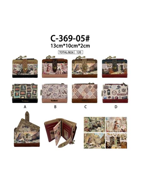 Cartera compacta estampado Sweet Candy con solapa