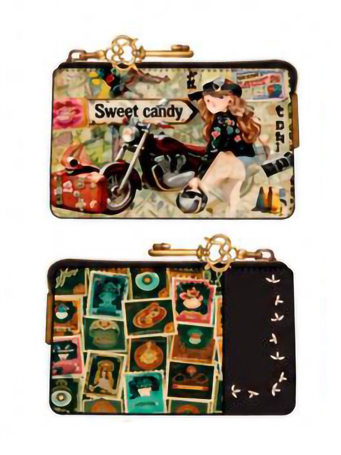 Monedero estampado Sweet Candy con cremallera
