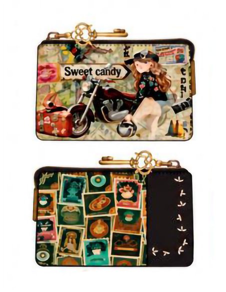 Monedero estampado Sweet Candy con cremallera