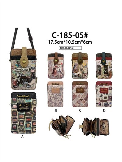 Bolso portamóvil estampado Sweet Candy con compartimentos 2