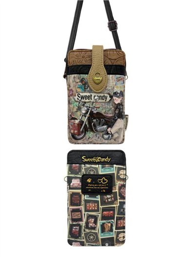 Bolso portamóvil estampado Sweet Candy con compartimentos