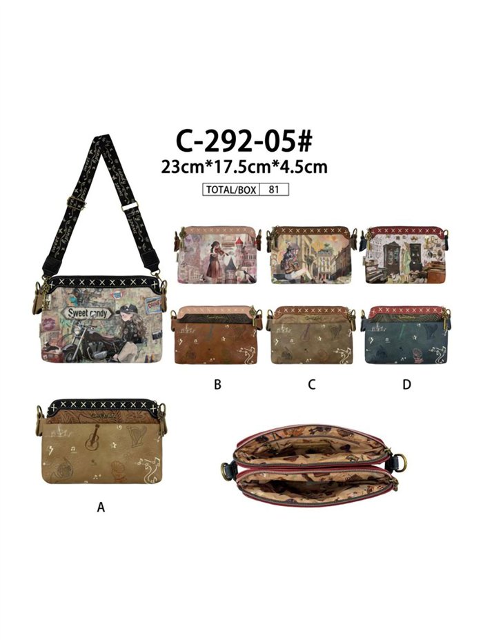 Bolso bandolera estampado Sweet Candy de doble compartimento