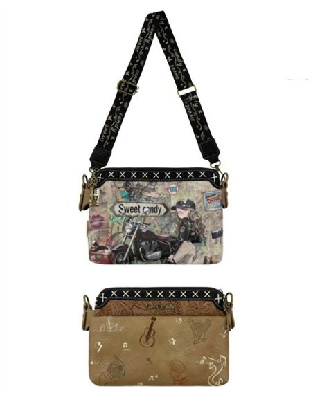 Bolso bandolera estampado Sweet Candy de doble compartimento
