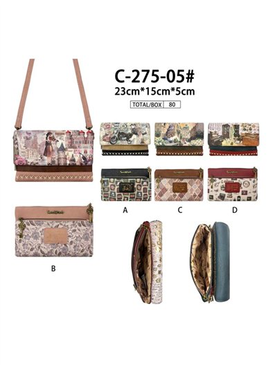 Borsa a tracolla con patta e stampa Sweet Candy 2