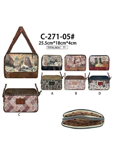 Bolso bandolera estampado Sweet Candy de doble cremallera 2