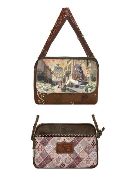 Bolso bandolera estampado Sweet Candy de doble cremallera