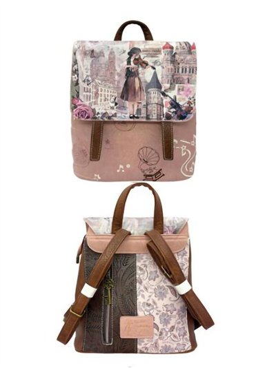 Mochila estampada Sweet Candy con solapa y asa superior