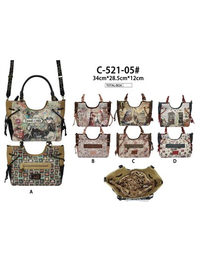 Bolso shopper estampado Sweet Candy con asas y bandolera 2