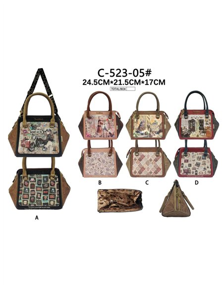 Bolso de mano estampado Sweet Candy con bandolera