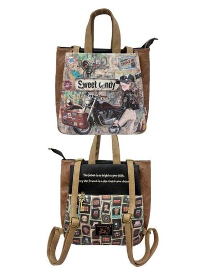 Bolso mochila convertible estampado Sweet Candy
