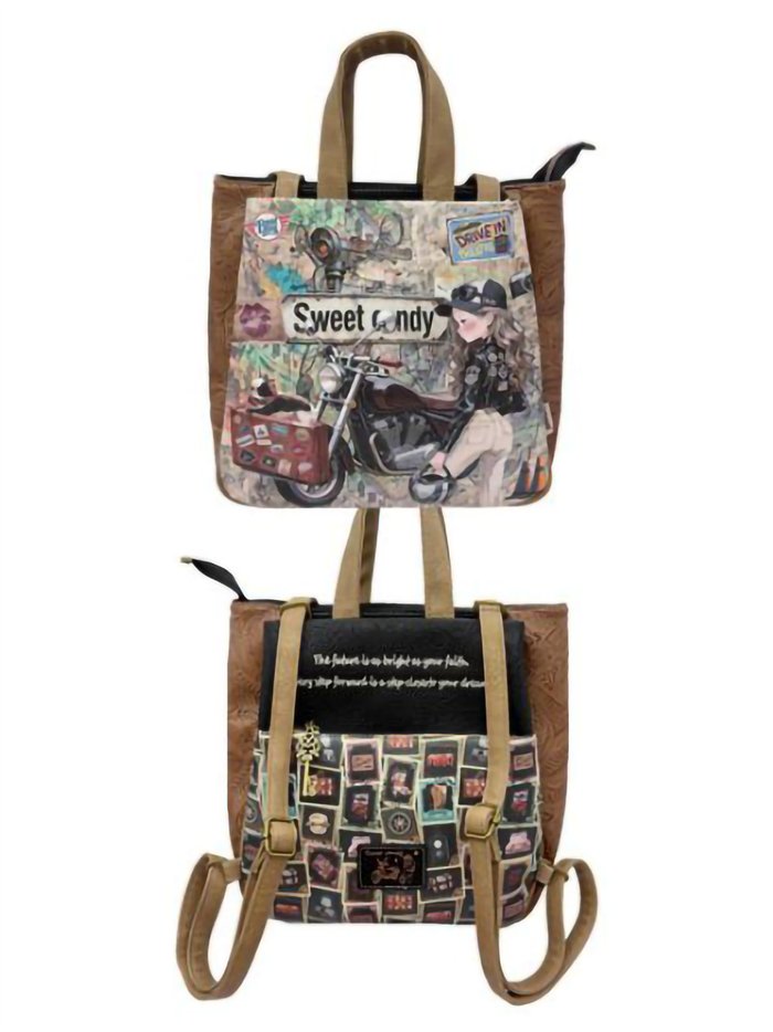 Bolso mochila convertible estampado Sweet Candy