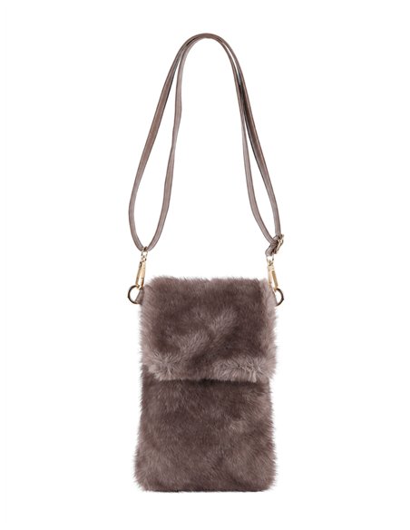 Bolso bandolera móvil de pelo con solapa