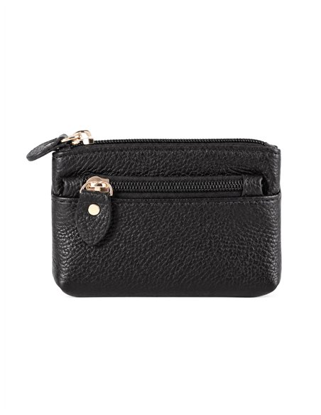 Monedero rectangular con bolsillo exterior de cremallera
