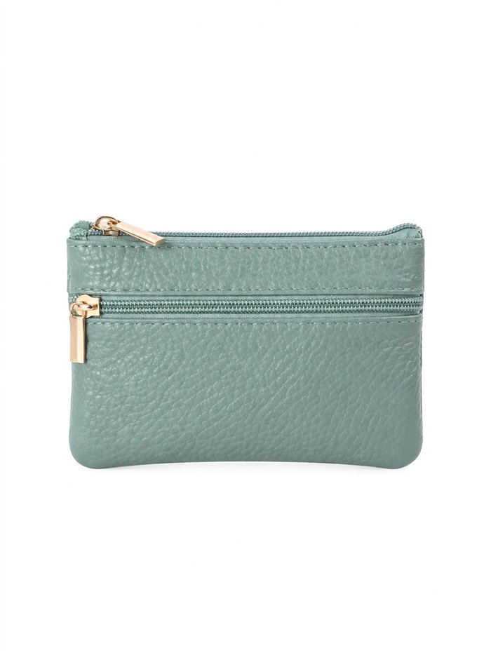 Monedero plano con doble cremallera