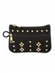 Geometric stud suede-look coin purse