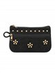 Floral stud suede-look coin purse