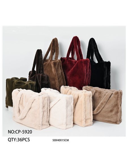 Bolso shopper de pelo suave