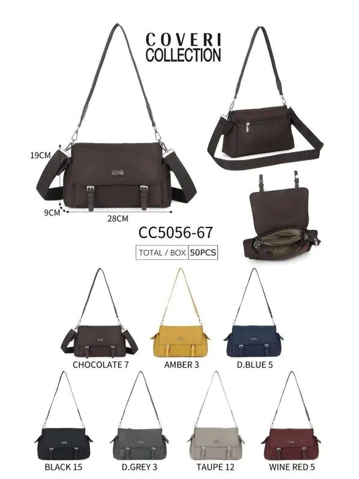 Bolso bandolera nylon con solapa y doble correa