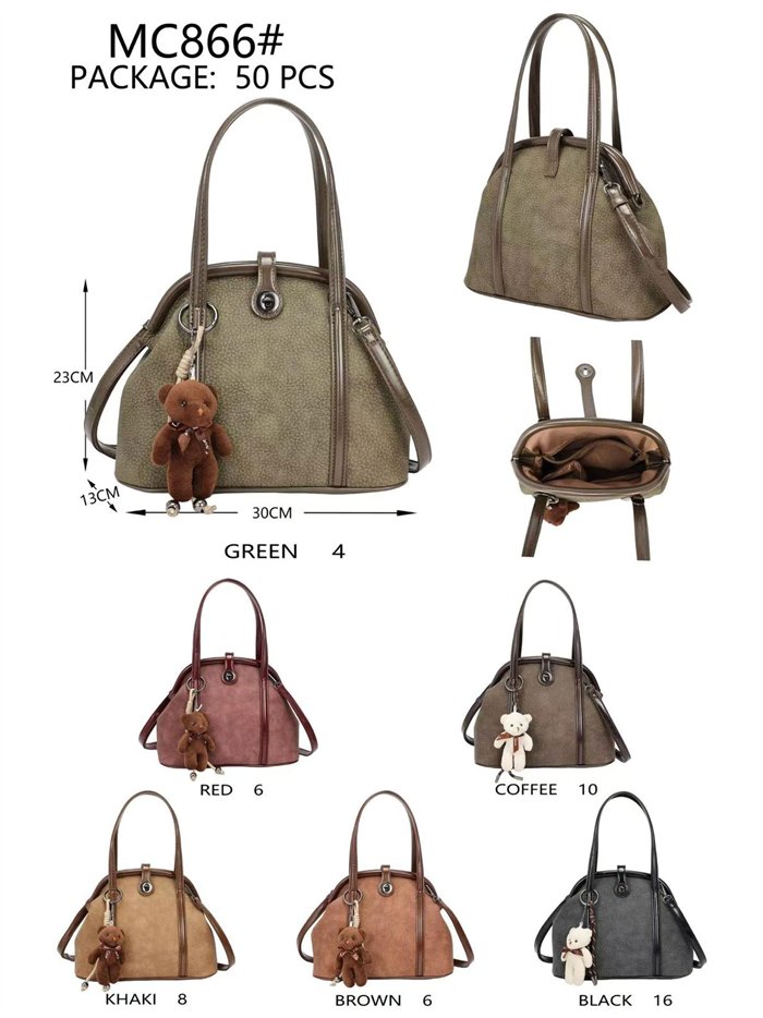 Bolso de mano estructurado con colgante osito