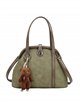 Bolso de mano estructurado con colgante osito
