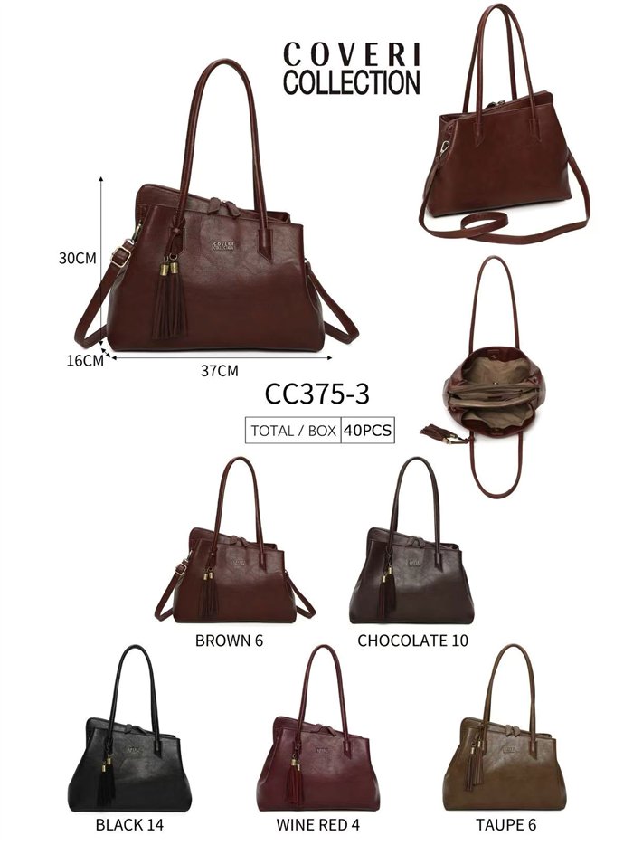 Bolso shopper amplio con borla y bandolera