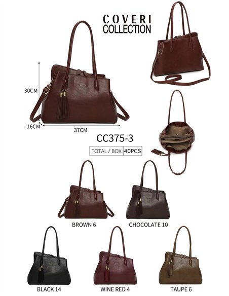 Bolso shopper amplio con borla y bandolera