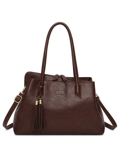Bolso shopper amplio con borla y bandolera