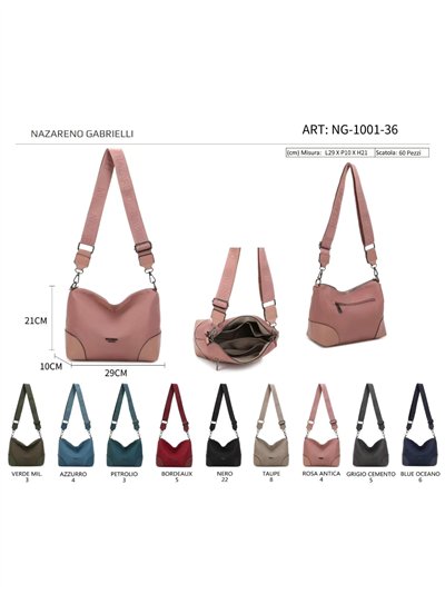 Bolso bandolera liso con correa ancha 2