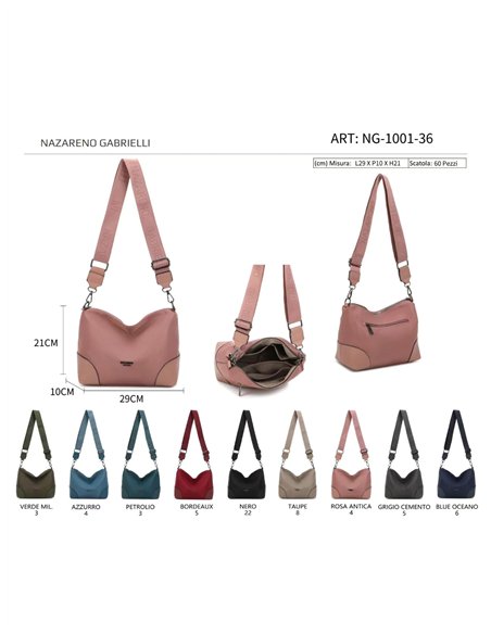 Bolso bandolera liso con correa ancha