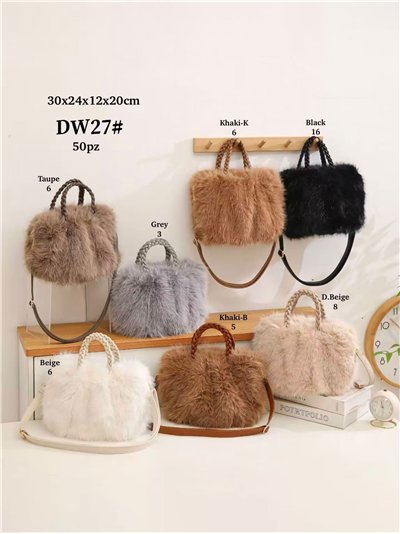 Bolso de pelo con asas trenzadas y bandolera 2