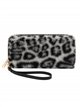 Cartera de pelo estampado con correa de muñeca