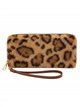 Cartera de pelo estampado con correa de muñeca