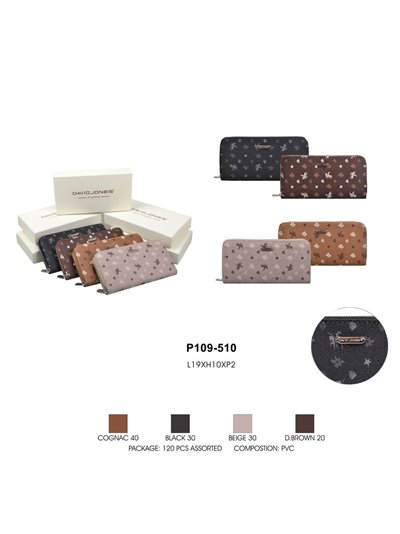 Cartera grande estampada con cremallera 2