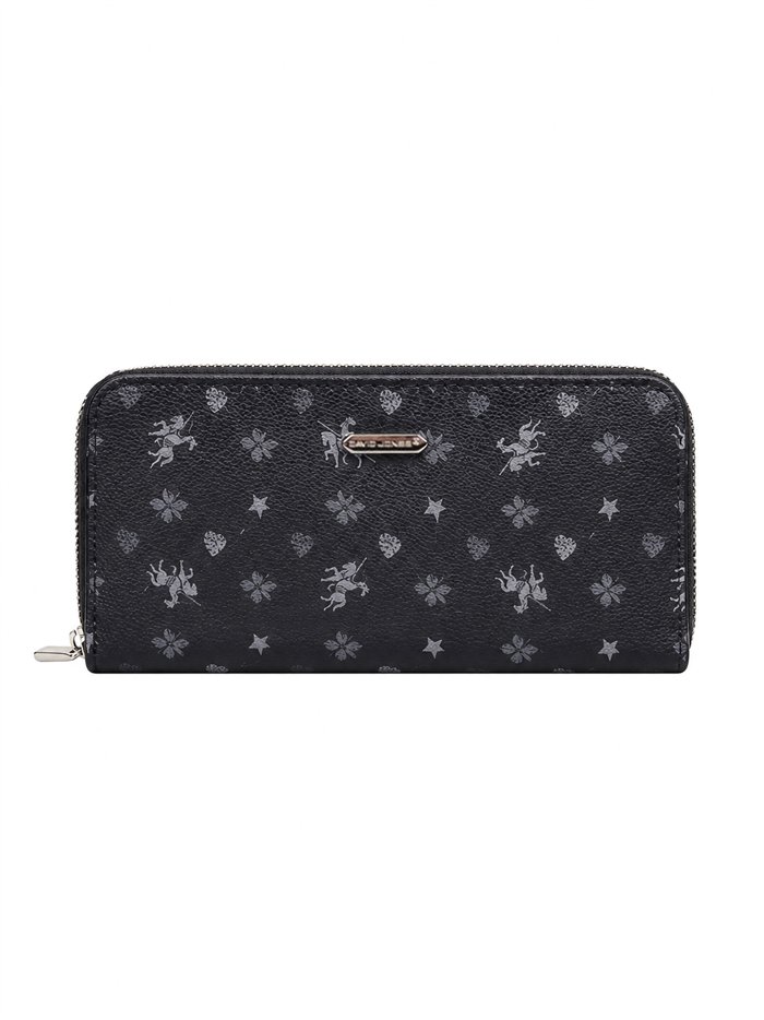Cartera grande estampada con cremallera